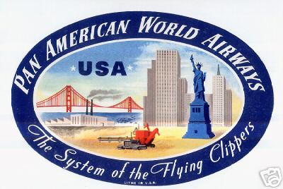 A 1950s Pan Am baggage label for New York City. 